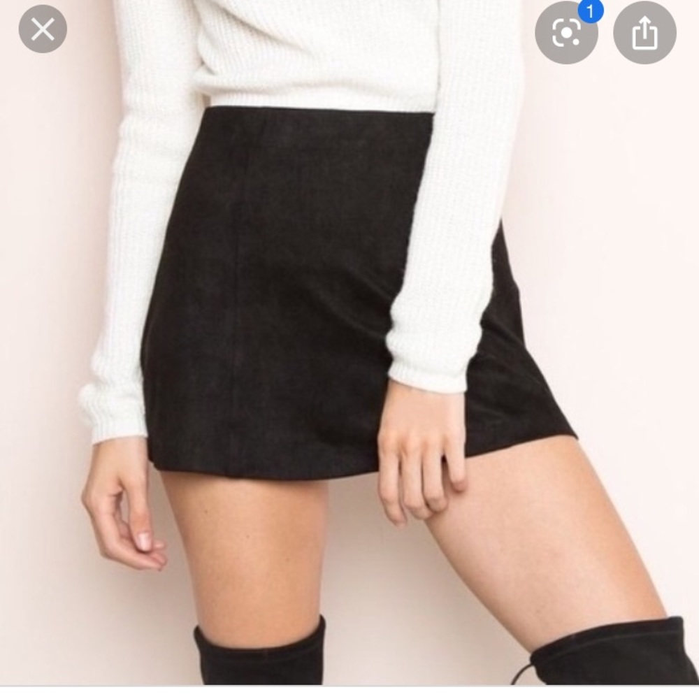 Black velvet brandy skirt